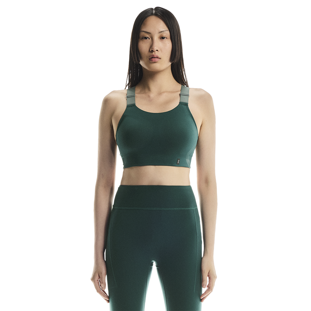 ON Performance Flex Bra — Spirulina - Olive — Size Large — Front View