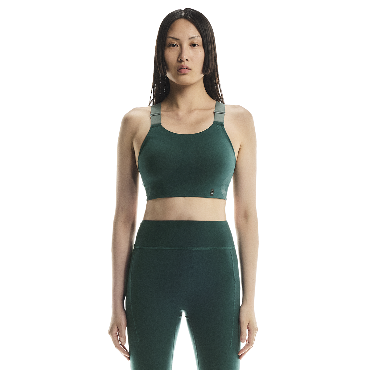ON Performance Flex Bra — Spirulina - Olive — Size Large — Front View