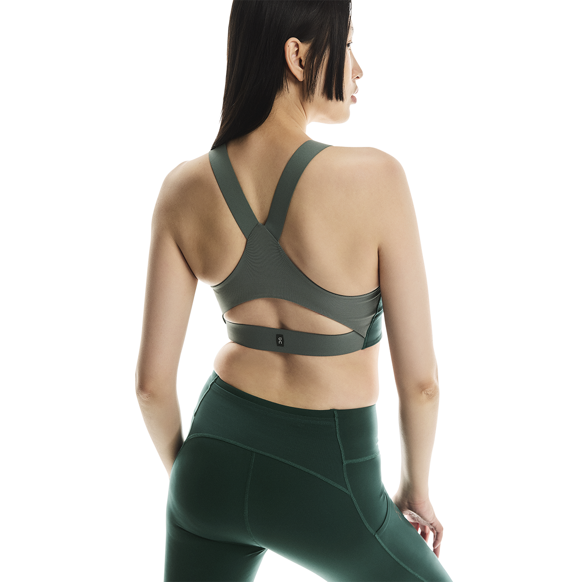 ON Performance Flex Bra — Spirulina - Olive — Size Large — Detail View