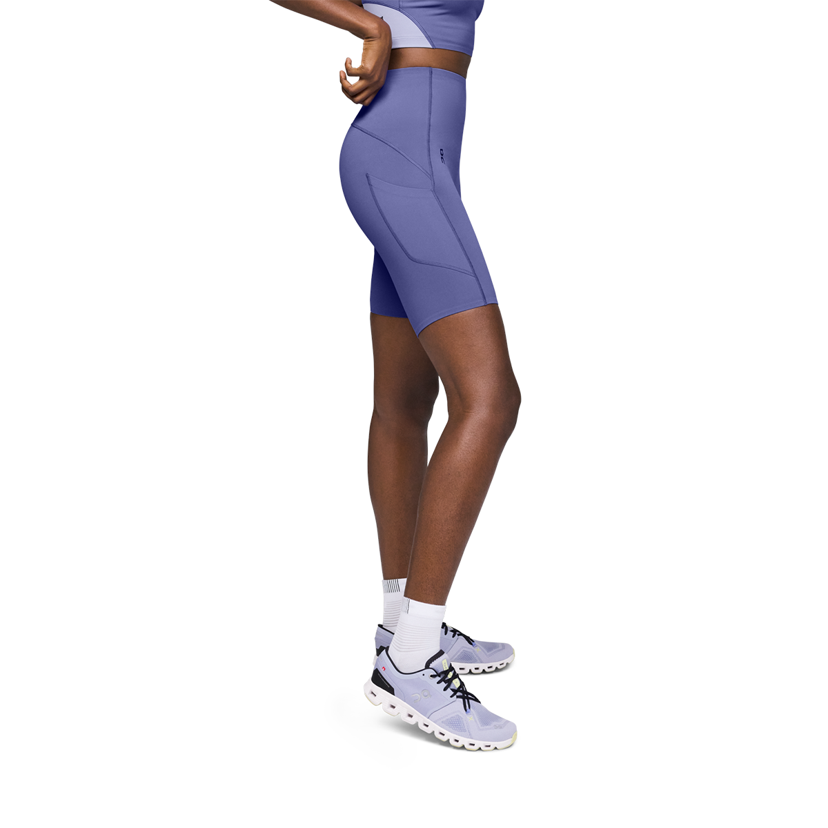 On Movement Tights Short — Blueberry — Size XSmall — Side View