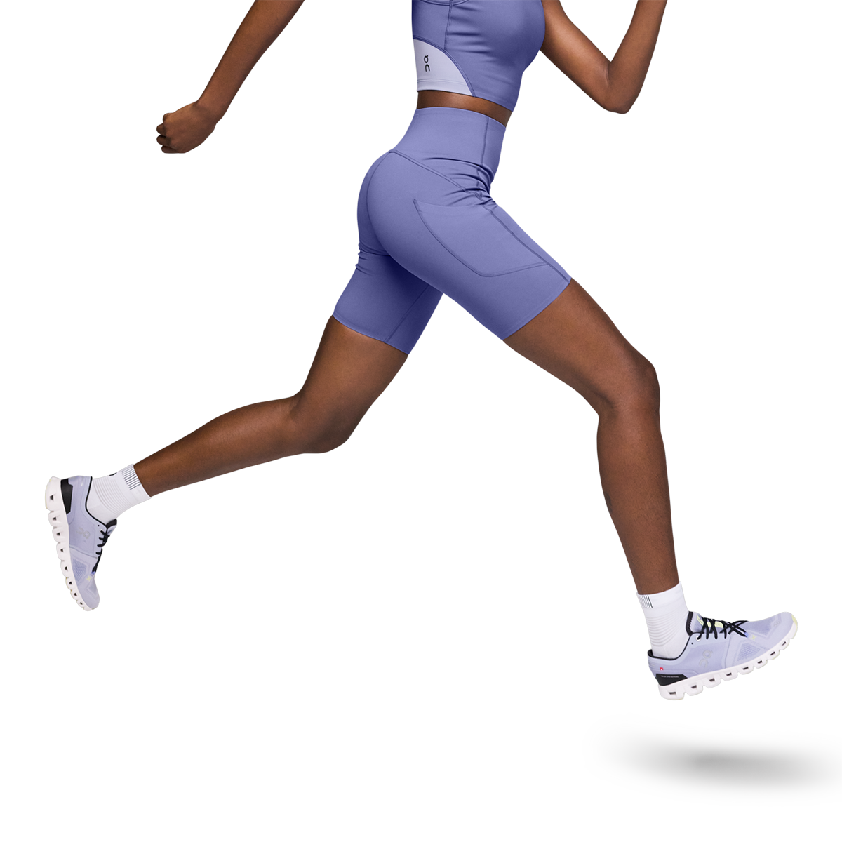 On Movement Tights Short — Blueberry — Size XSmall — Back View