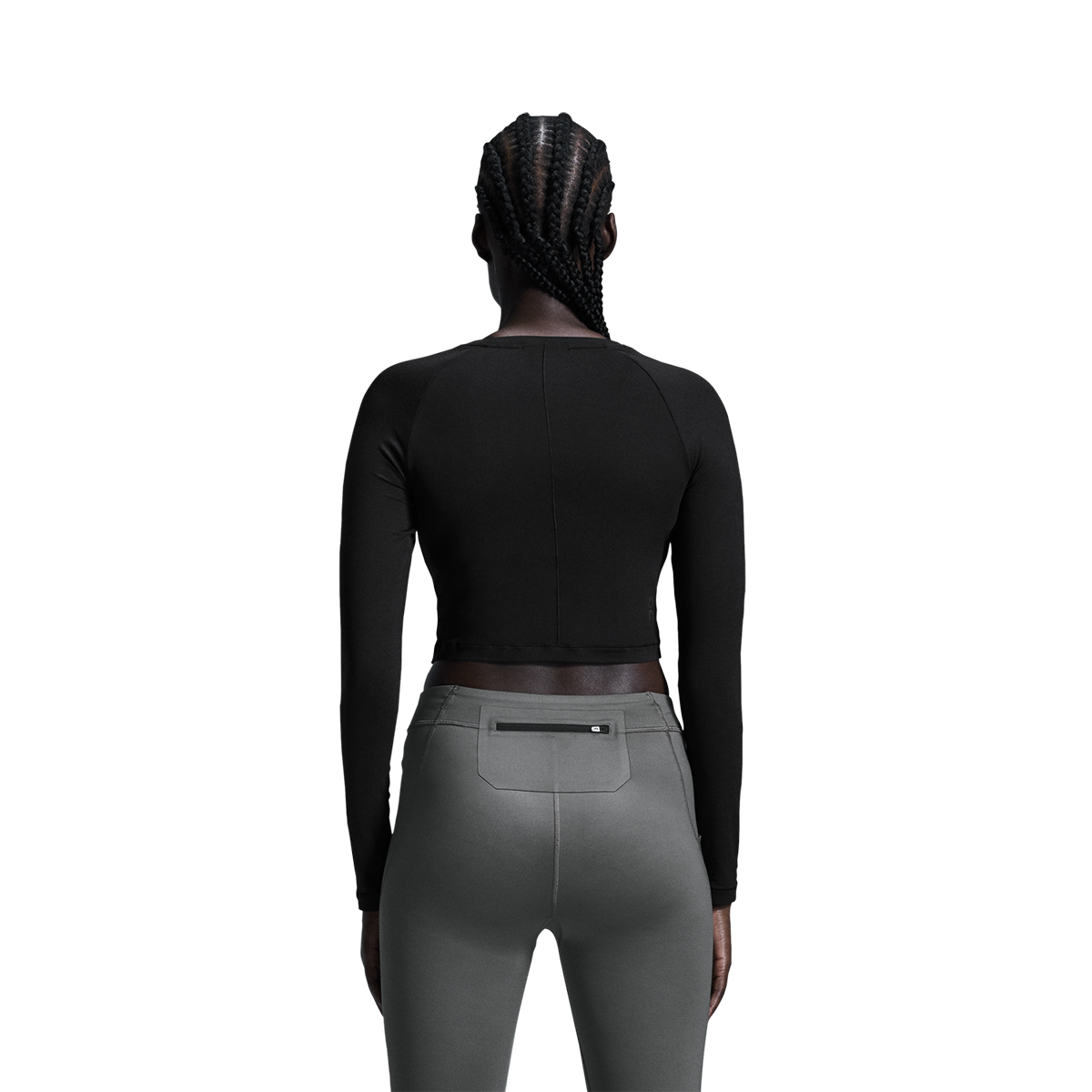 On Movement Crop T Longsleeve — White — Size Large — Back View