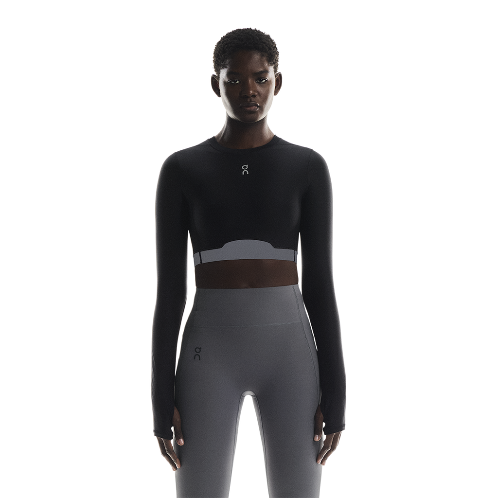 ON Train Long Sleeve Crop — Black — Size Large — Front View