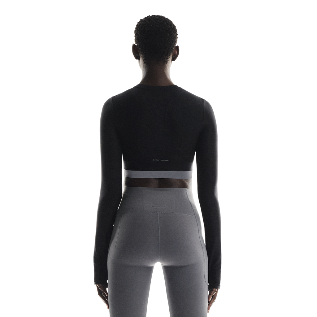 ON Train Long Sleeve Crop — Black — Size Large — Back View