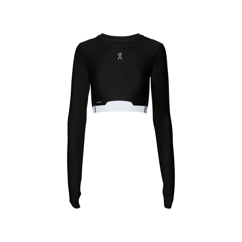 ON Train Long Sleeve Crop — Black — Size Large — Top View