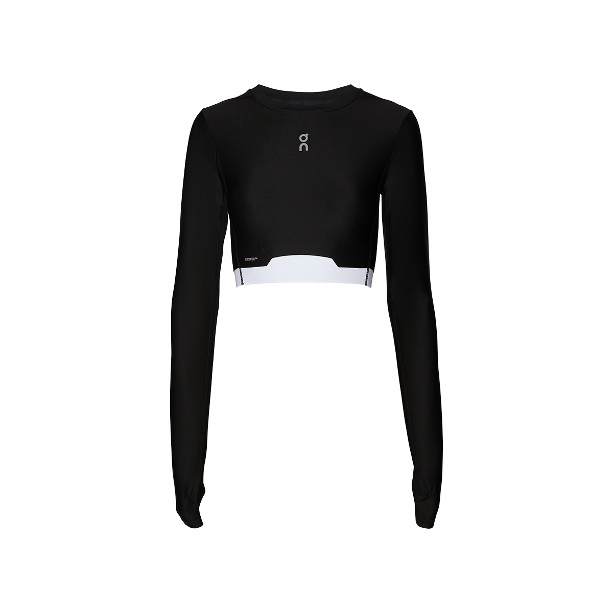 ON Train Long Sleeve Crop — Black — Size Large — Top View