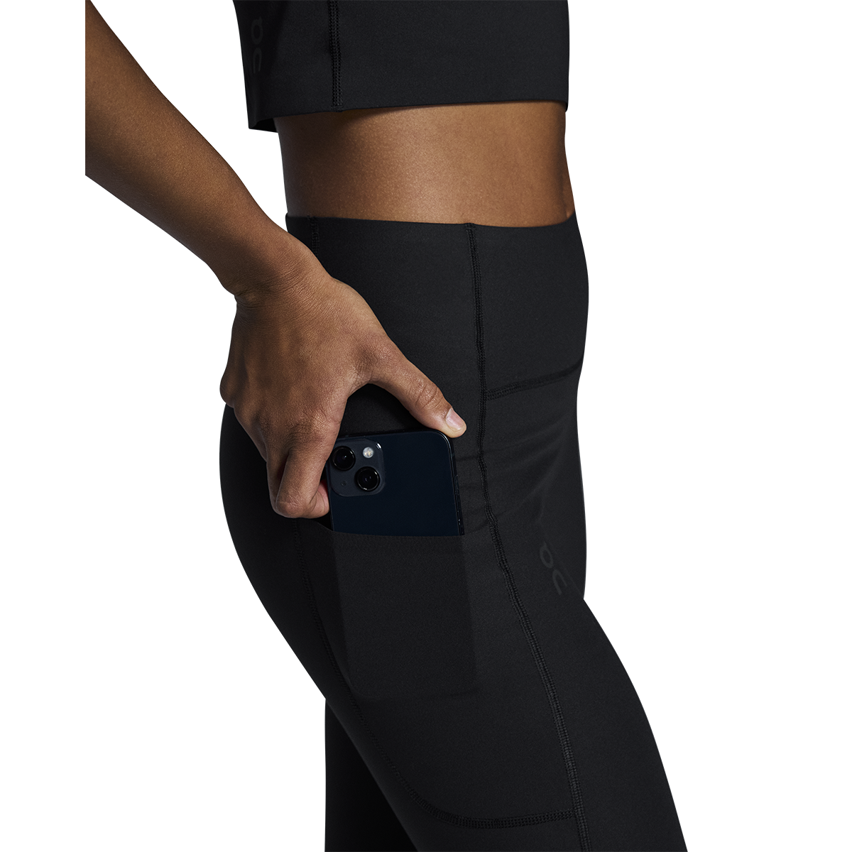 ON Studio Tights 7/8 — Black — Size XSmall — Side View