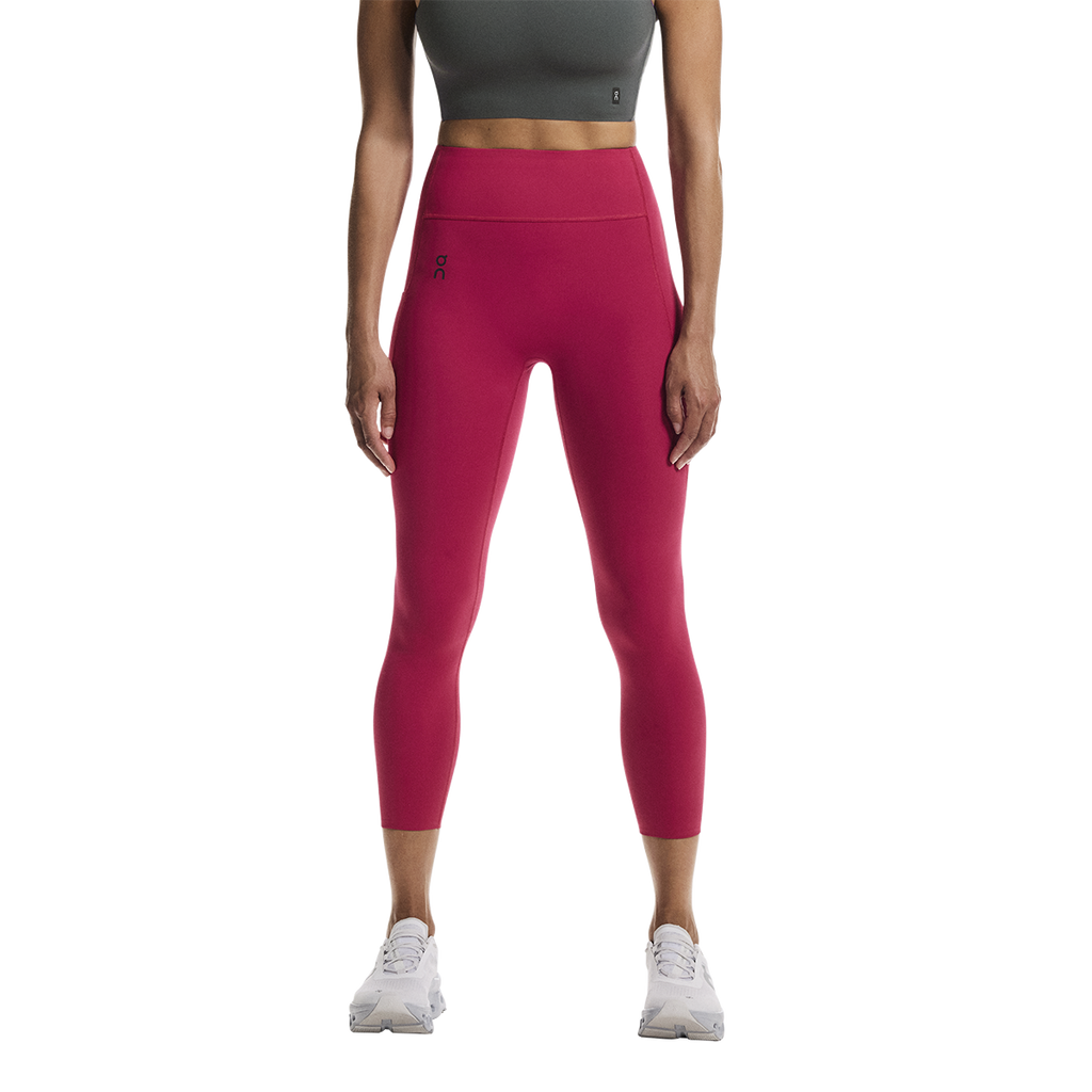 ON Studio Tights 7/8 — Grenadine — Size XSmall — Front View