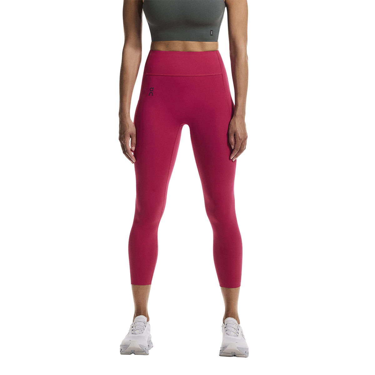 ON Studio Tights 7/8 — Grenadine — Size XSmall — Front View