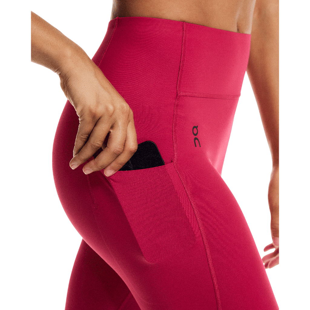 ON Studio Tights 7/8 — Grenadine — Size XSmall — Detail View