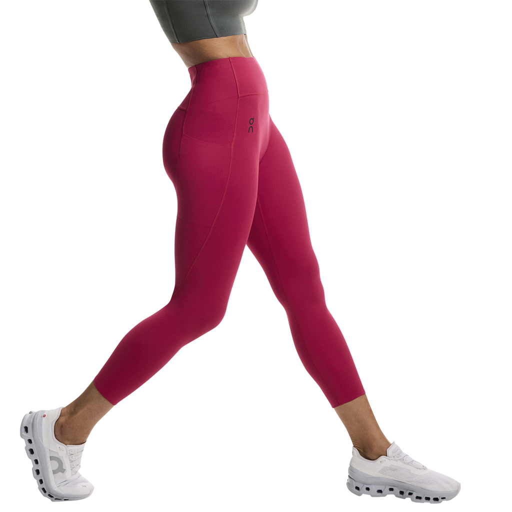 ON Studio Tights 7/8 — Grenadine — Size XSmall — Side View