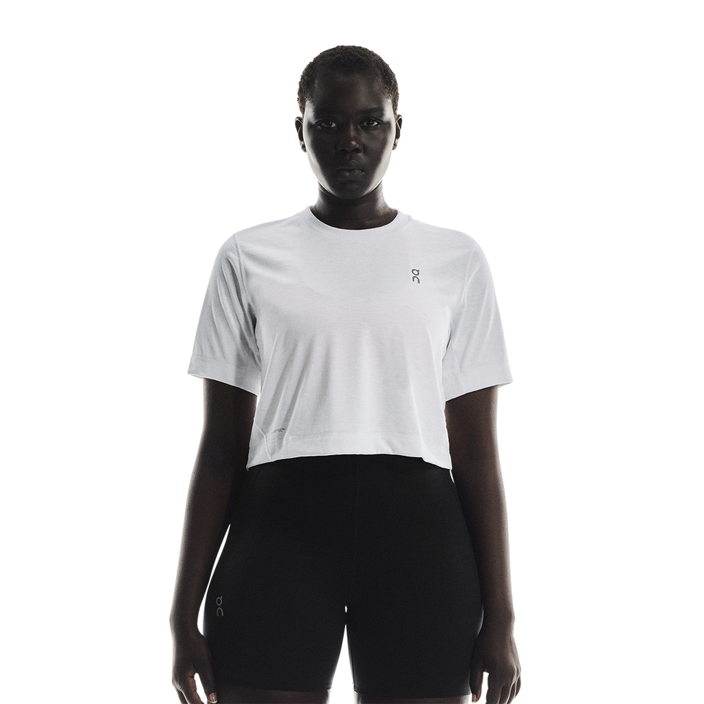 ON Train-T Crop — White — Size Large — Front View
