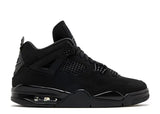 Air Jordan 4 Retro Black Cat — Black/Black/Light Graphite — Size US M 3.5 - US W 5 — Front View