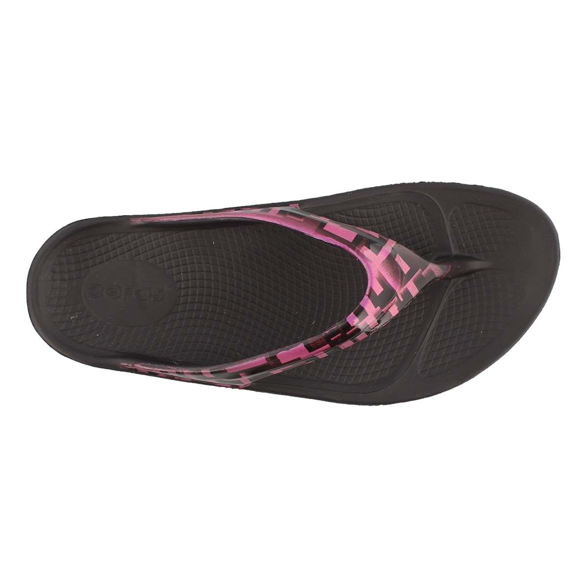 Oofos OOlala Geo — Geo Pink — Size B — Width 6 — Lifestyle View