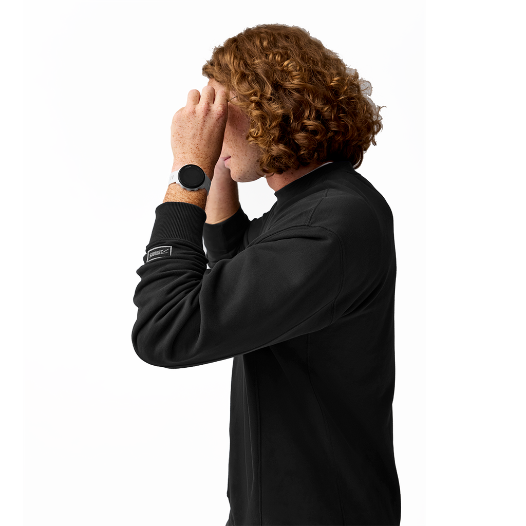 Brooks The Crew Sweatshirt — Black — Size XSmall — Detail View
