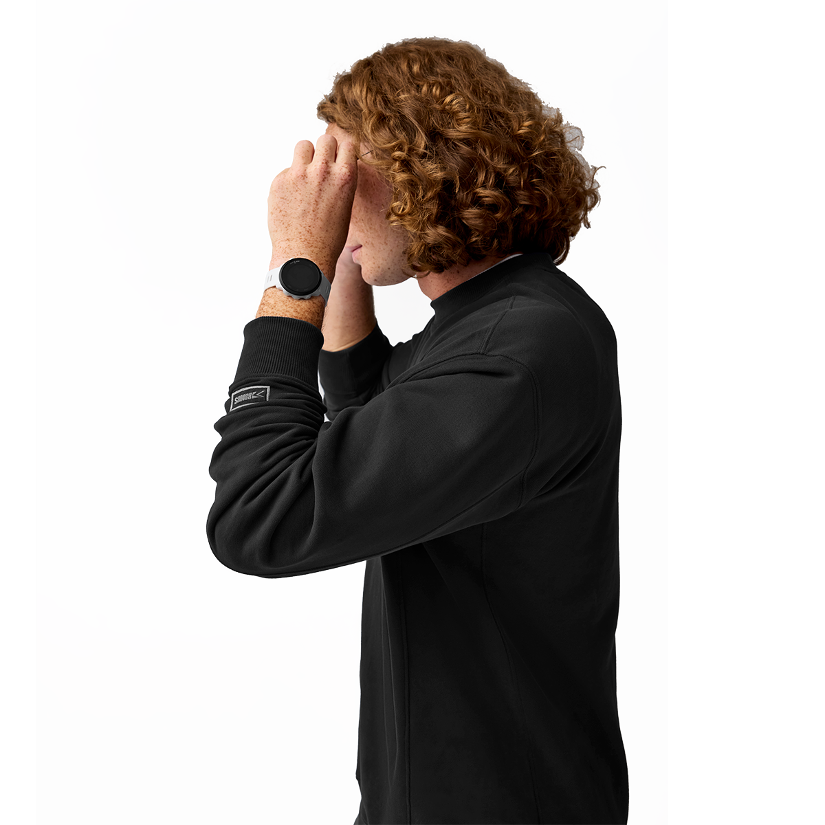 Brooks The Crew Sweatshirt — Black — Size XSmall — Detail View