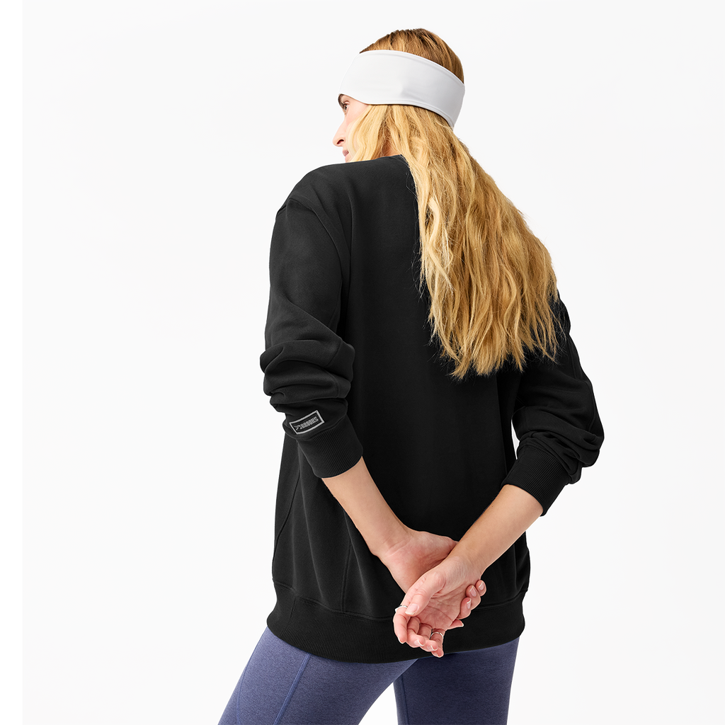 Brooks The Crew Sweatshirt — Black — Size XSmall — Top View