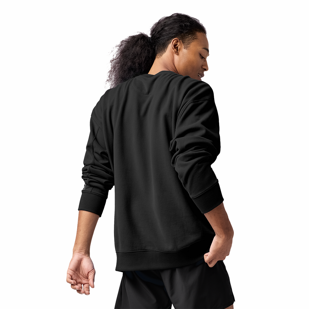 Brooks The Crew Sweatshirt — Black — Size XSmall — Back View