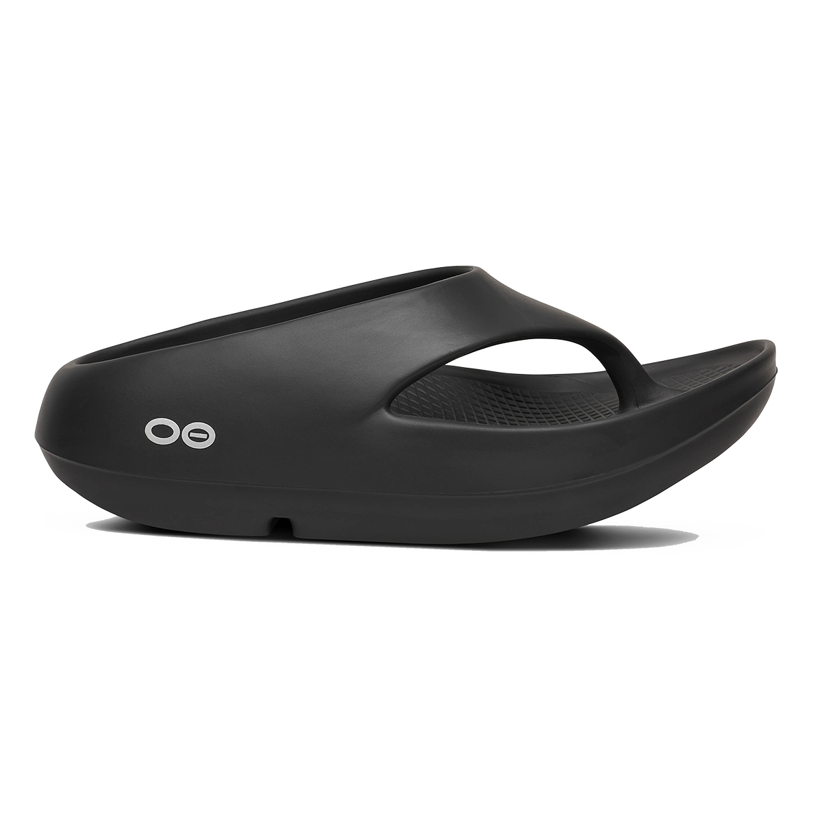 Oofos OOriginal+ Thong — Black — Size D — Width 3 M / 5 W — Front View