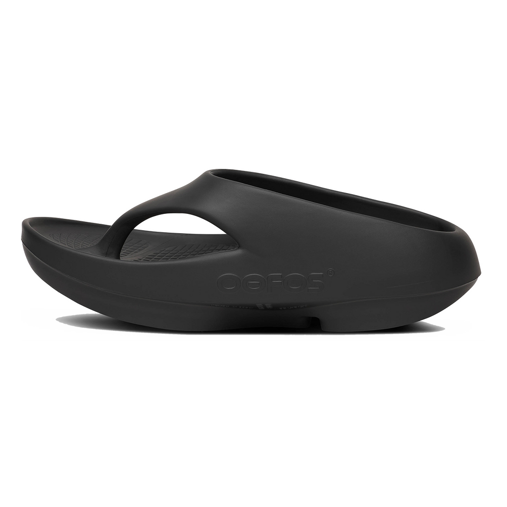 Oofos OOriginal+ Thong — Black — Size D — Width 3 M / 5 W — Side View