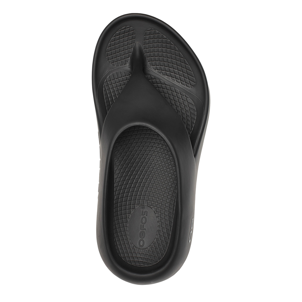 Oofos OOriginal+ Thong — Black — Size D — Width 3 M / 5 W — Back View