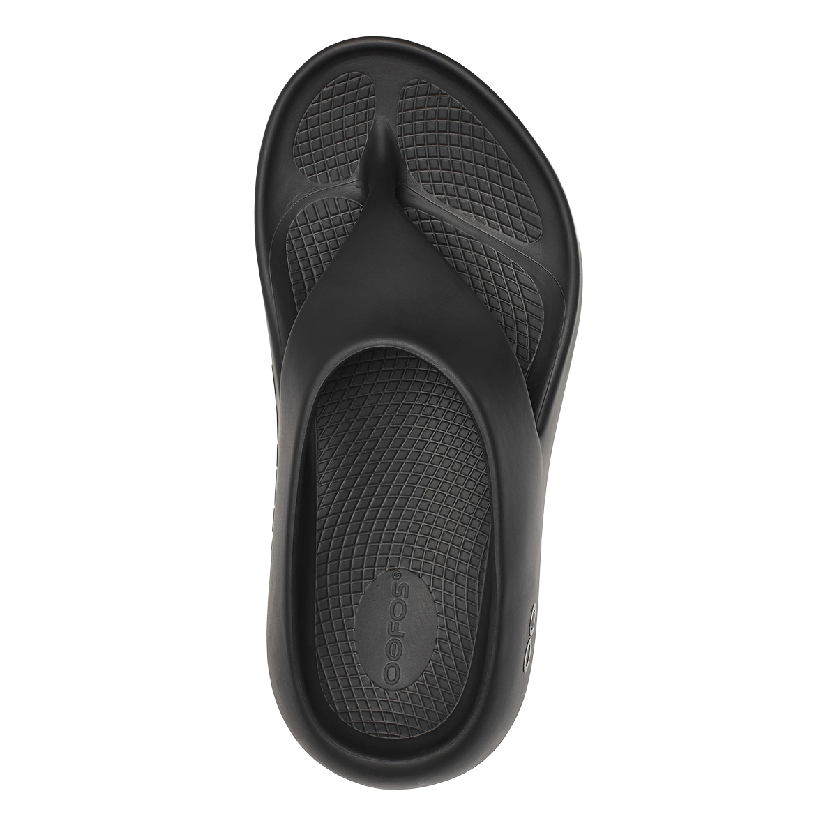 Oofos OOriginal+ Thong — Black — Size D — Width 3 M / 5 W — Back View