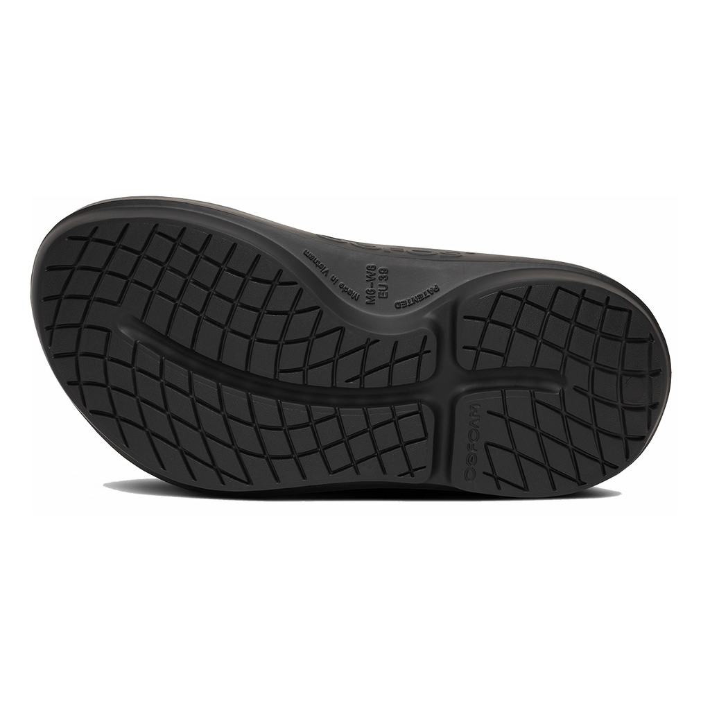 Oofos OOriginal+ Thong — Black — Size D — Width 3 M / 5 W — Top View