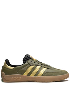 adidas X Palace Puig Samba Olive Gold Sneakers — Dark Green — Size US M 6 - US W 7.5 — Front View
