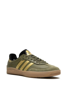 adidas X Palace Puig Samba Olive Gold Sneakers — Dark Green — Size US M 6 - US W 7.5 — Detail View