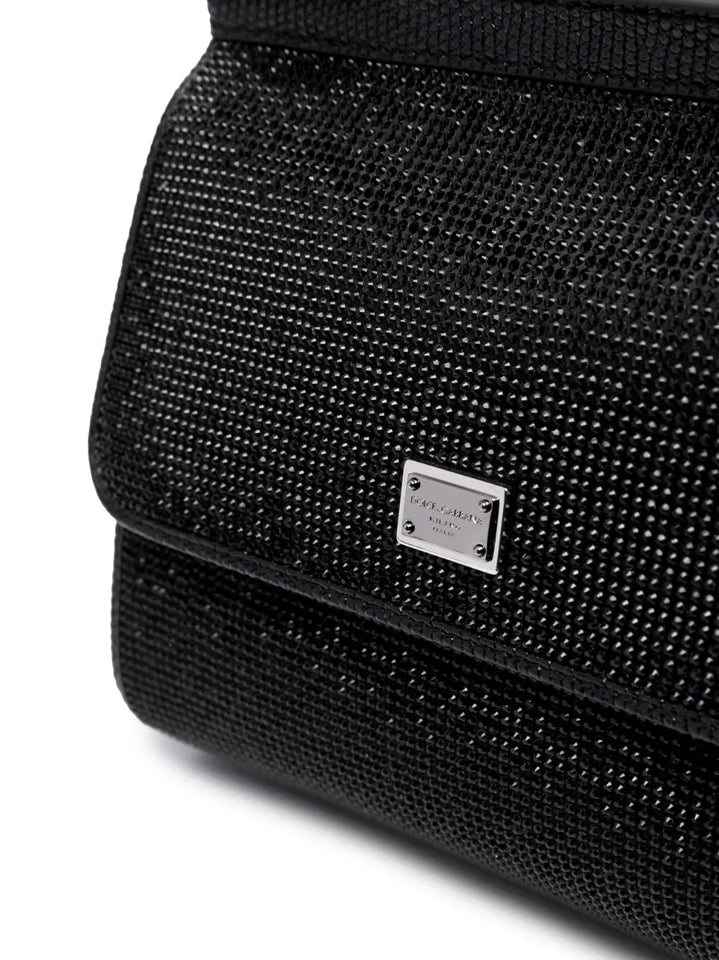 Dolce Gabbana Small Sicily Rhinestone Shoulder Bag — Same as shown — Size One Size — Detail View