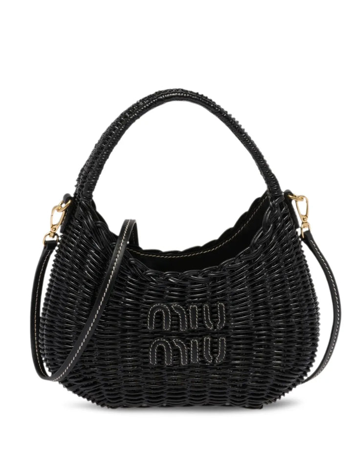 Miu Miu Mini Wander Wicker Shoulder Bag — Same as shown — Size One Size — Front View