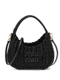 Miu Miu Mini Wander Wicker Shoulder Bag — Same as shown — Size One Size — Front View