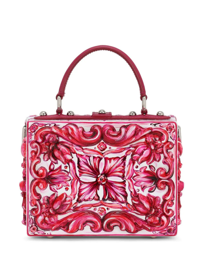 Dolce Gabbana Dolce Box Majolica Print Shoulder Bag — Same as shown — Size One Size — Back View