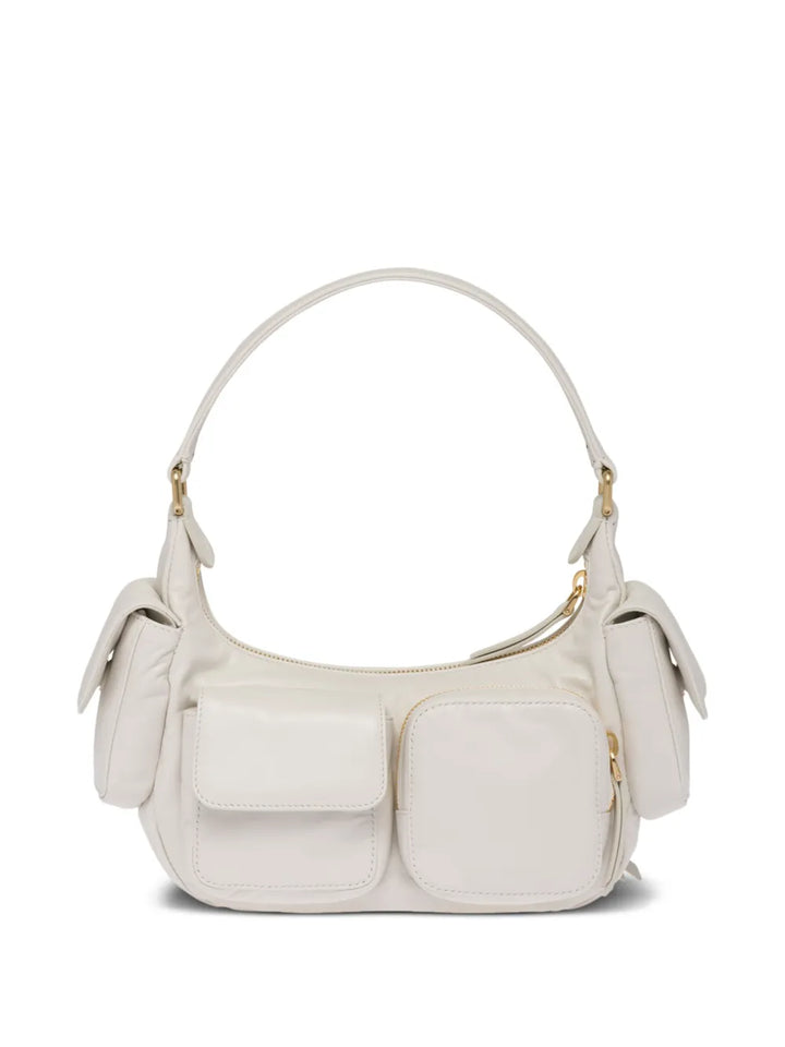 Miu Miu Logo Embossed Leather Shoulder Bag — Same as shown — Size One Size — Top View