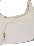 Miu Miu Logo Embossed Leather Shoulder Bag — Same as shown — Size One Size — Lifestyle View