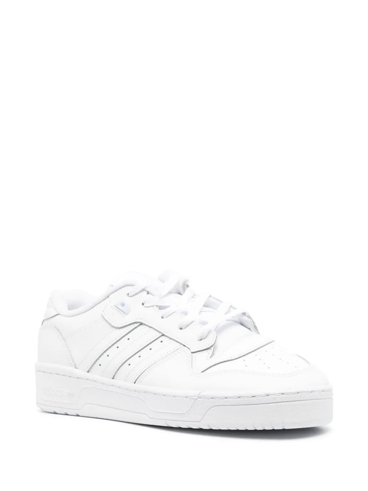 adidas Rivalry Logo-Patch Low-Top Sneakers — Optical White — Size US M 9.5 - US W 11 — Side View