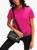 Karl Lagerfeld Medium Signature Leather Shoulder Bag — Same as shown — Size One Size — Side View
