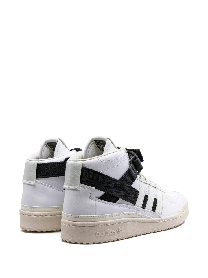 adidas X Parley Forum Mid Sneakers — Black/White — Size US M 6 - US W 7.5 — Back View