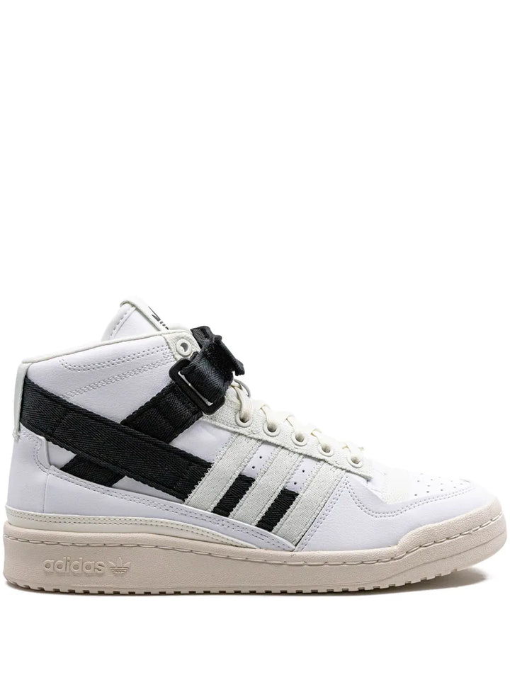 adidas X Parley Forum Mid Sneakers — Black/White — Size US M 6 - US W 7.5 — Front View