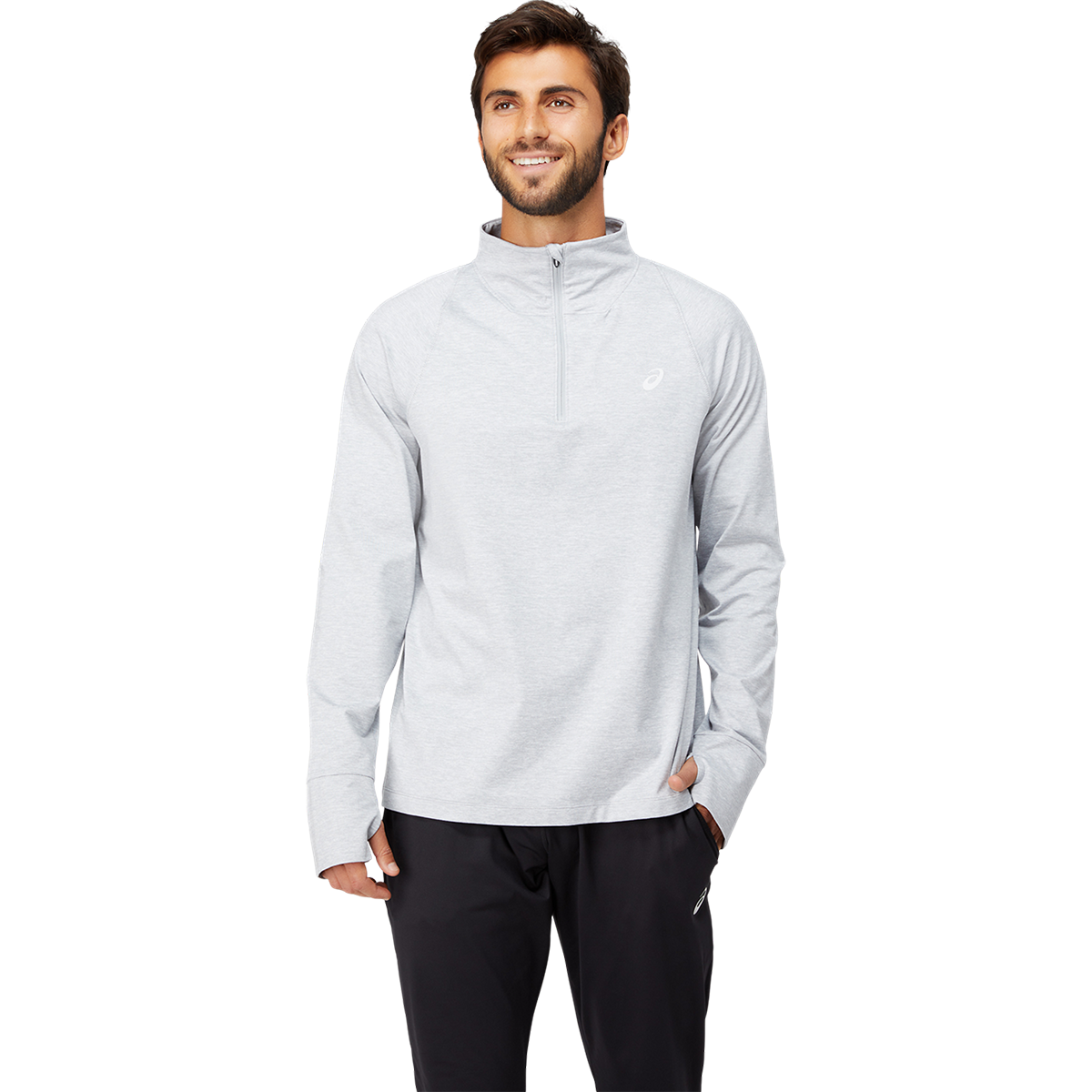 Asics Thermopolis Quarter Zip — Performance Black — Size Small — Front View