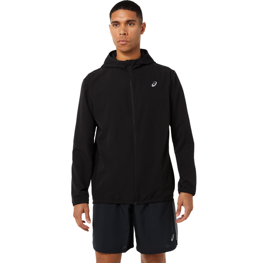 Asics Ready-Set Jacket — Performance Black — Size Small — Front View