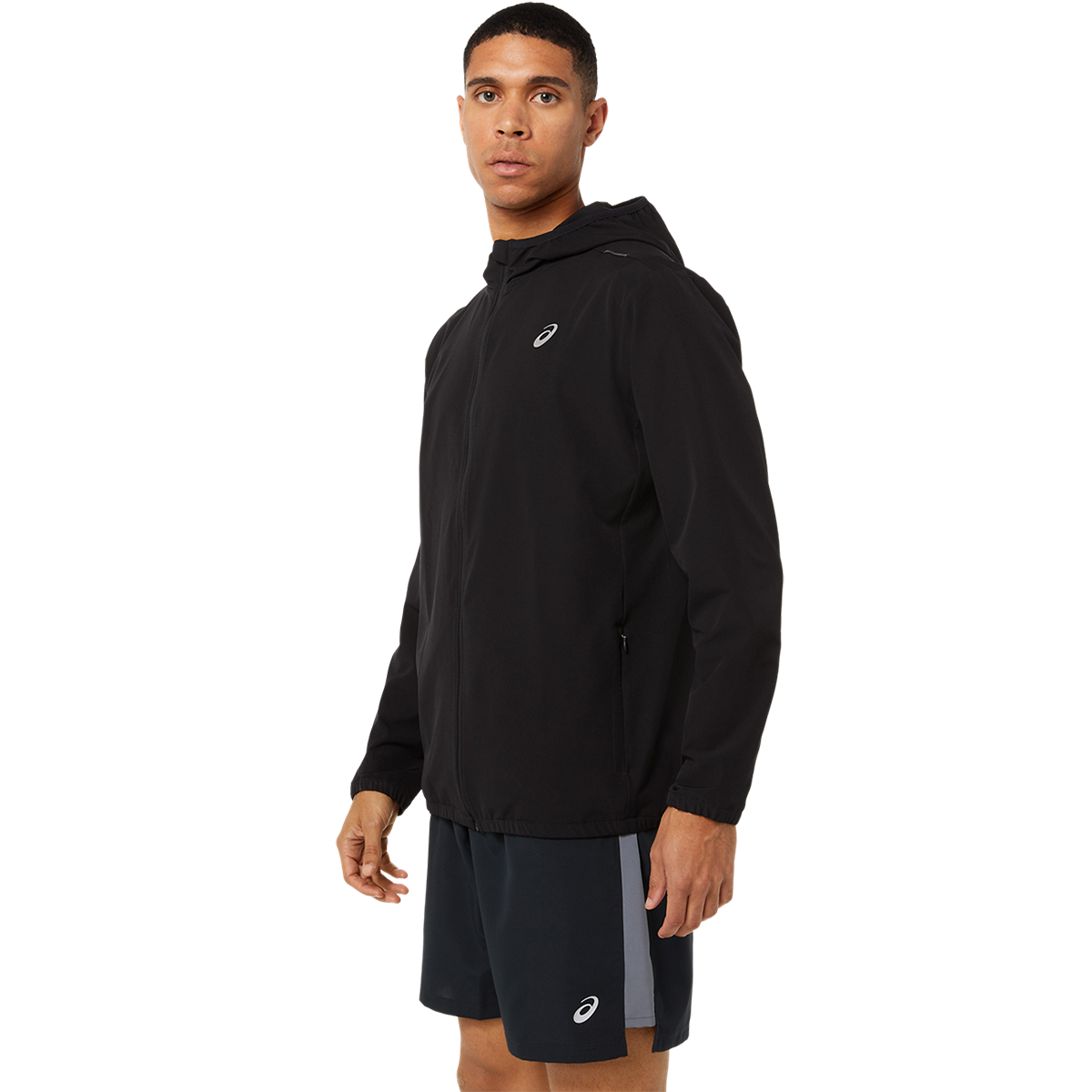 Asics Ready-Set Jacket — Performance Black — Size Small — Side View