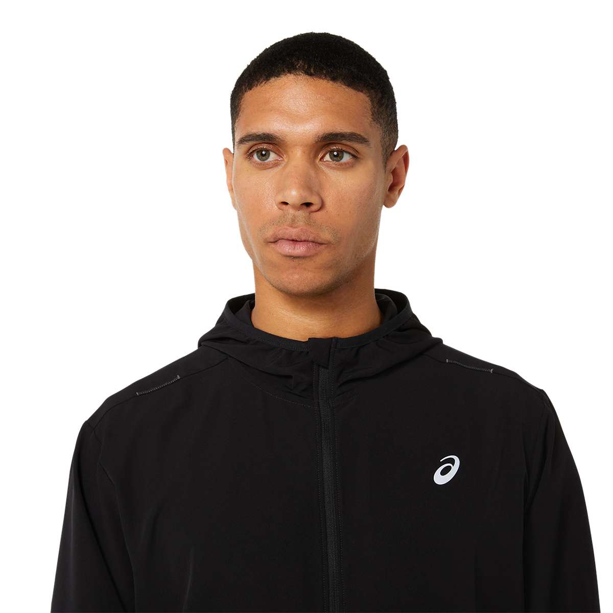 Asics Ready-Set Jacket — Performance Black — Size Small — Top View