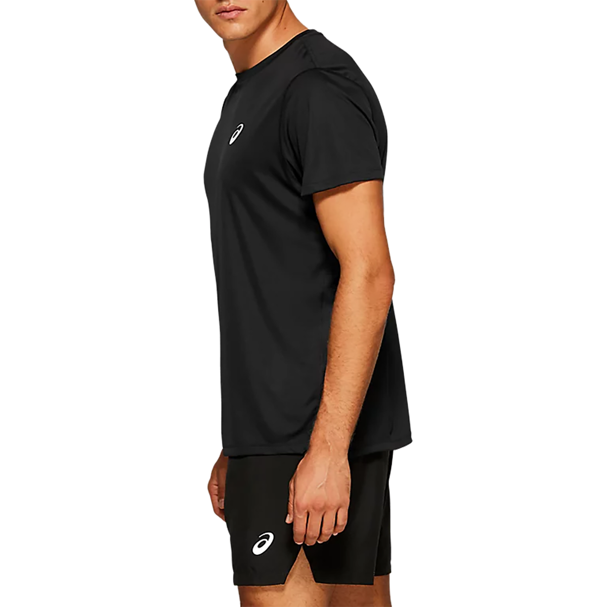 Asics Silver SS Top — Performance Black — Size Large — Side View