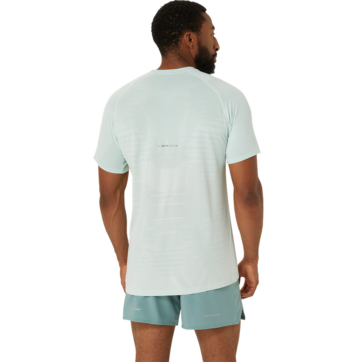 Asics Seamless Shortsleeve Tee — Light Celadon - Birch — Size Small — Back View