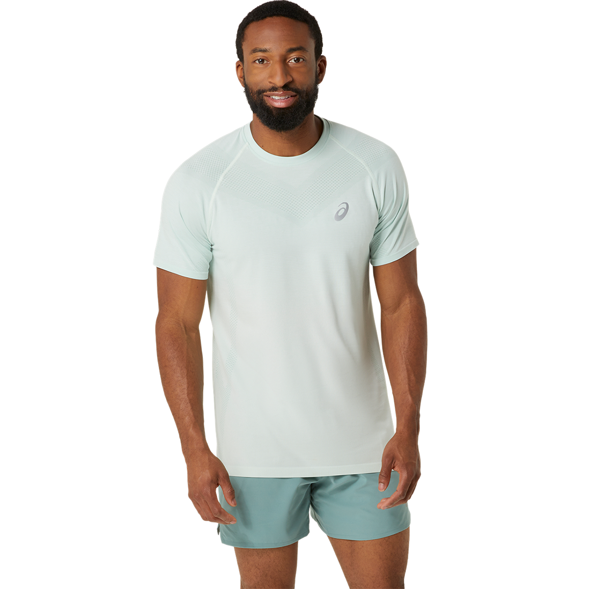 Asics Seamless Shortsleeve Tee — Light Celadon - Birch — Size Small — Front View