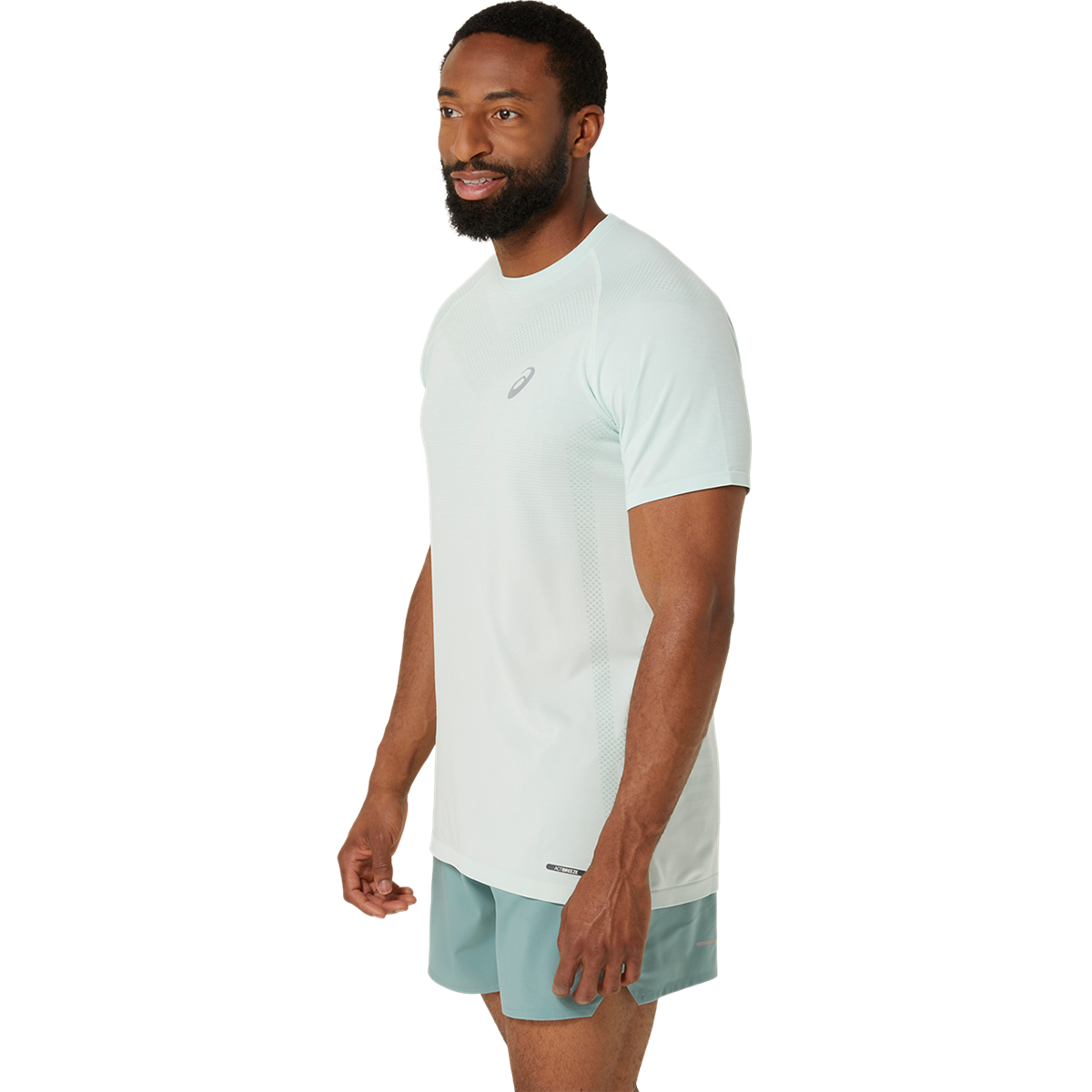Asics Seamless Shortsleeve Tee — Light Celadon - Birch — Size Small — Side View