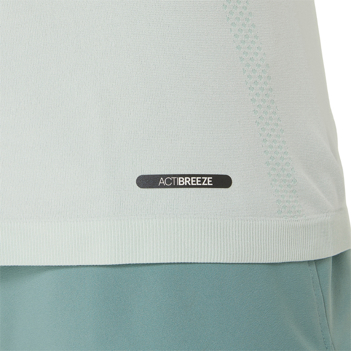 Asics Seamless Shortsleeve Tee — Light Celadon - Birch — Size Small — Top View