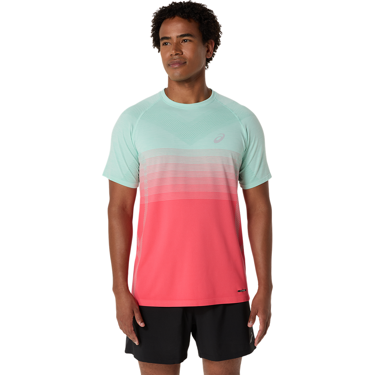 Asics Seamless Shortsleeve Tee — Light Celadon - Birch — Size Small — Detail View