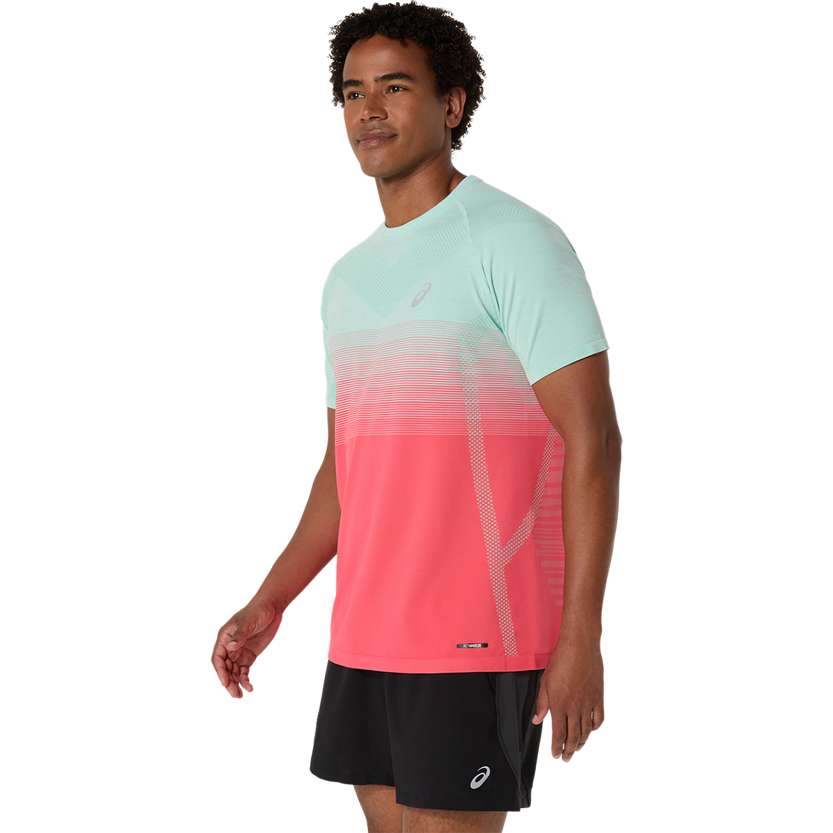 Asics Seamless Shortsleeve Tee — Light Celadon - Birch — Size Small — Lifestyle View